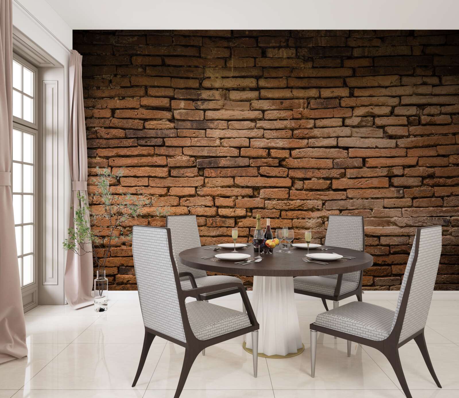 Fototapeta Tehlová stena, ktorá sa ohýba