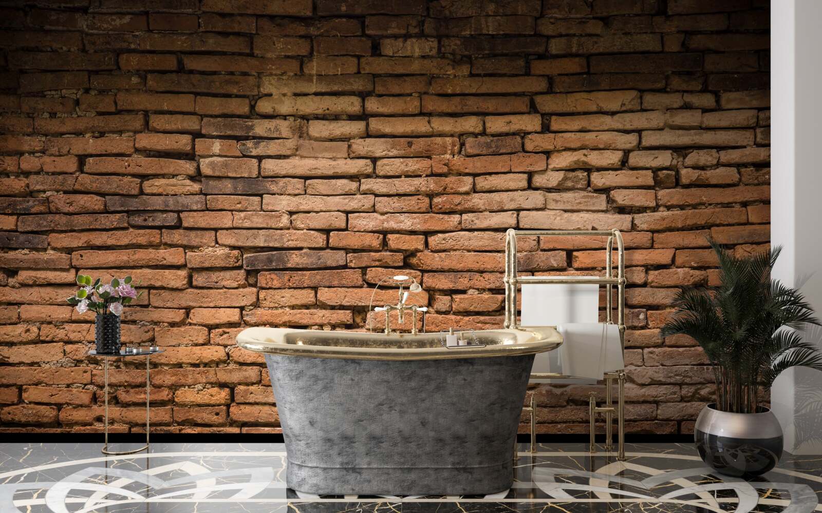 Fototapeta Tehlová stena, ktorá sa ohýba