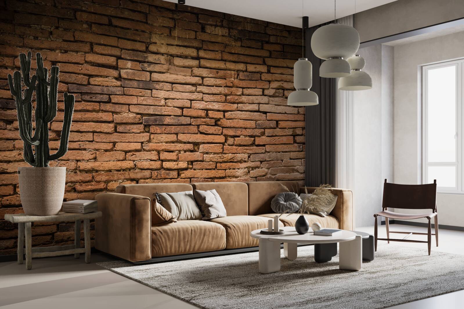 Fototapeta Tehlová stena, ktorá sa ohýba