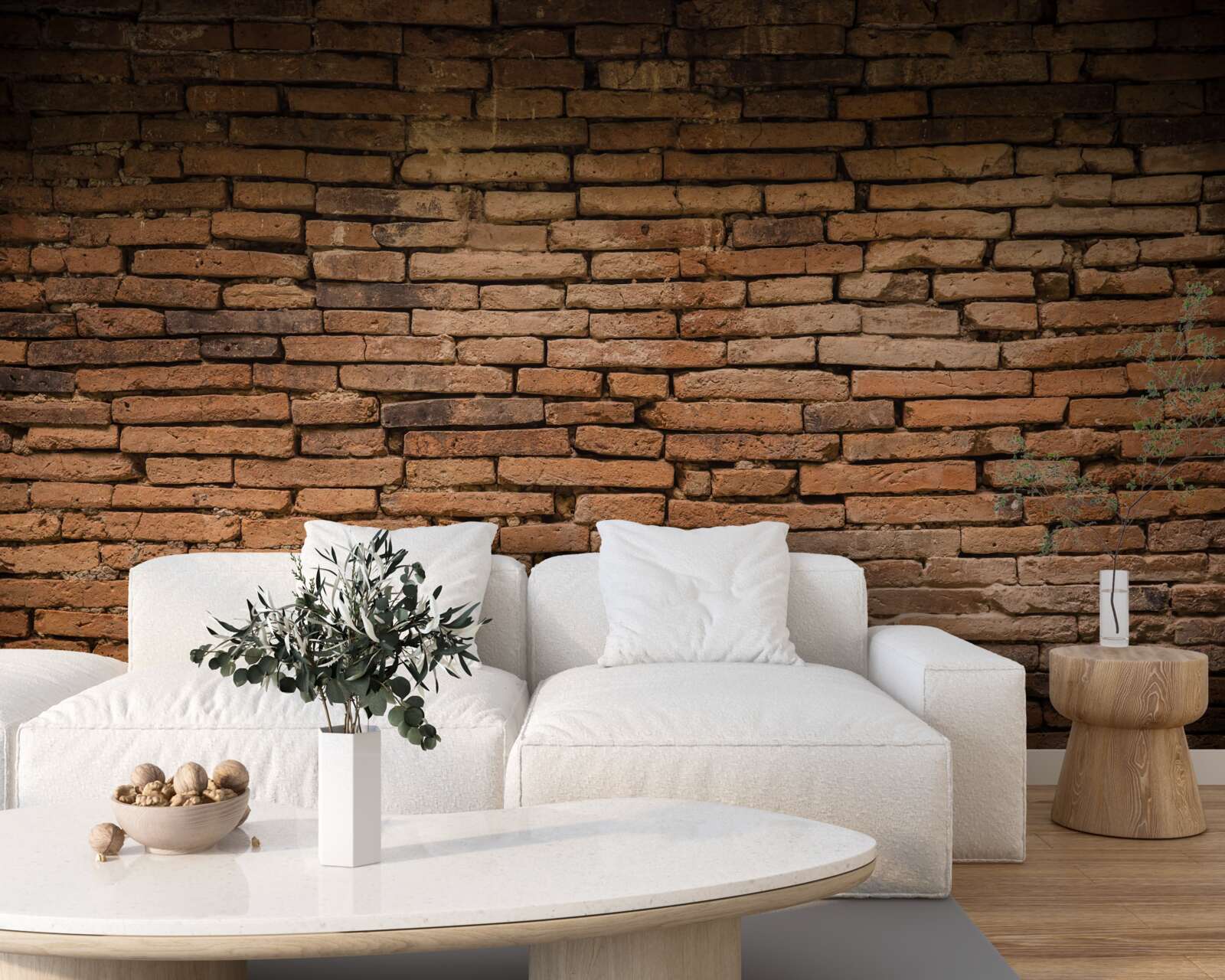 Fototapeta Tehlová stena, ktorá sa ohýba