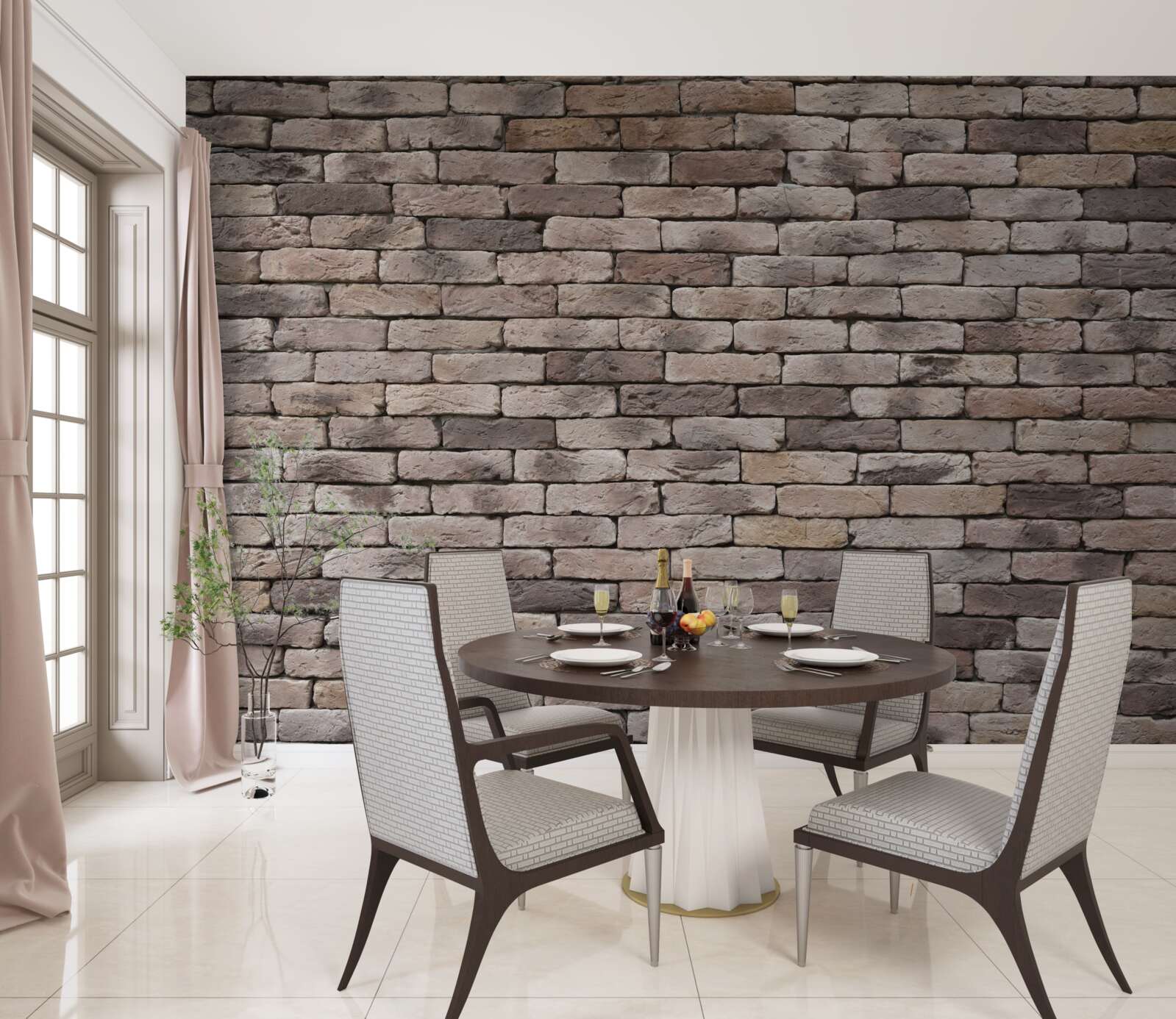 Fototapeta ručne tvarovaná tehlová konštrukcia