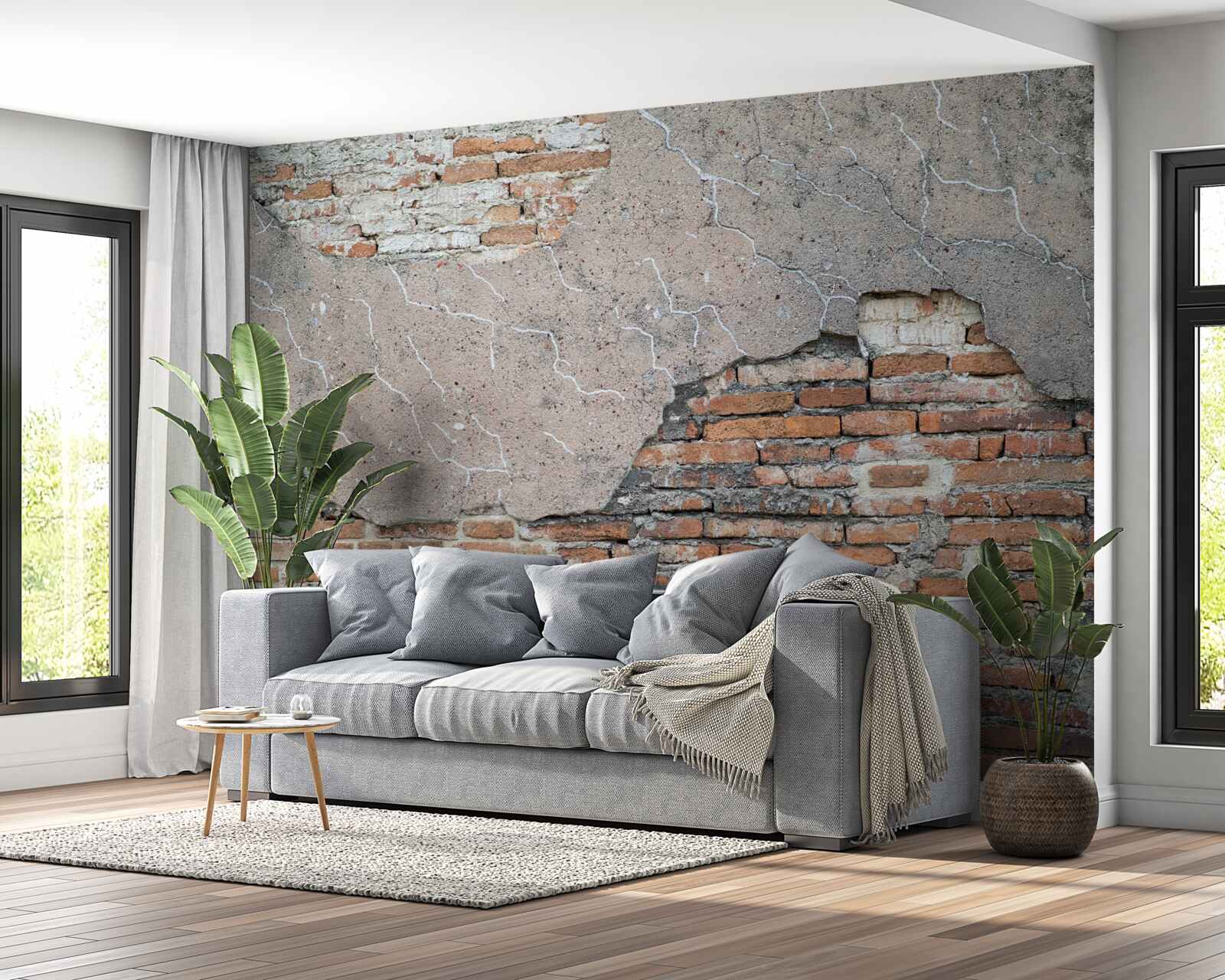 Fototapeta Tehlová stena, ktorá sa rúca