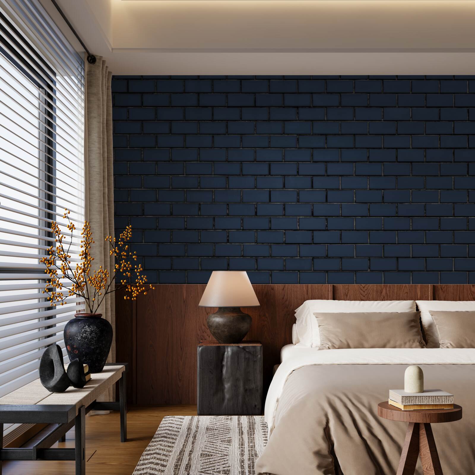 Fototapeta úplne tmavá tehlová stena