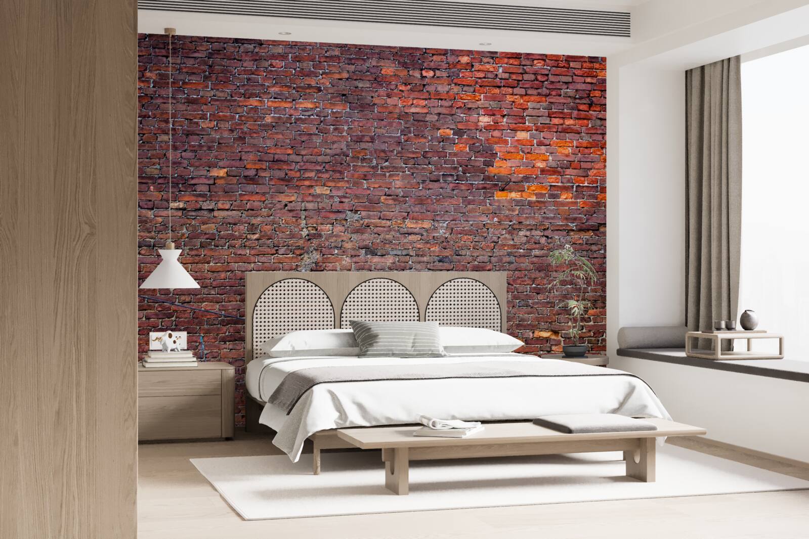 Fototapeta stará červená tehlová stena