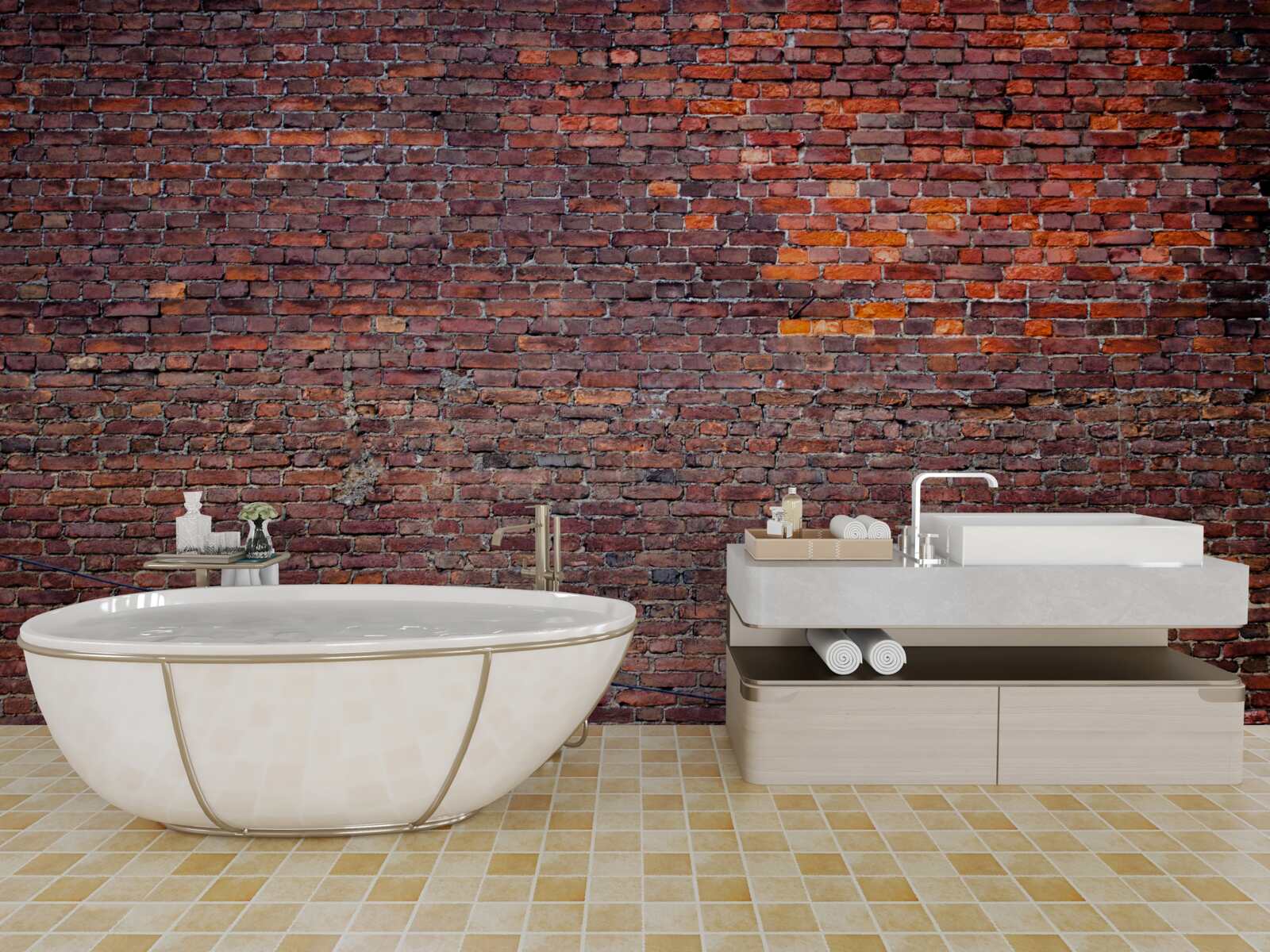 Fototapeta stará červená tehlová stena