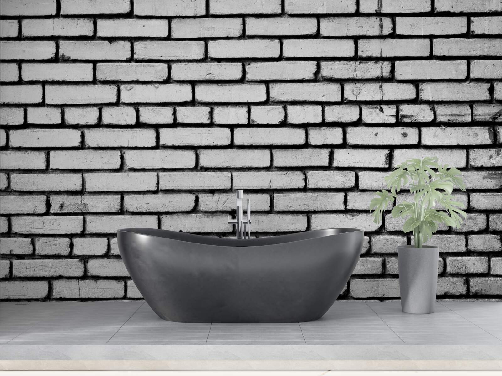 Fototapeta Stena zdobená bielymi tehlami