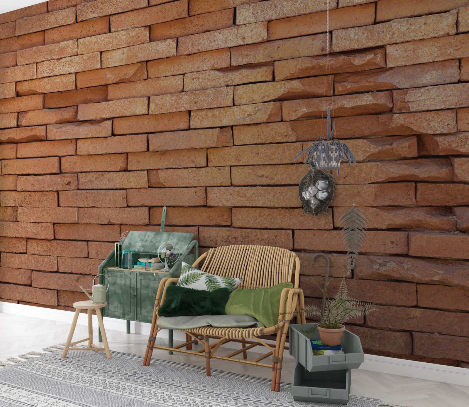 Fototapeta basreliéf z červených hlinených tehál