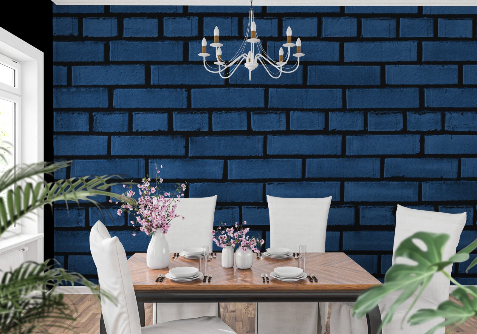 Fototapeta Stena je z tmavomodrej tehly