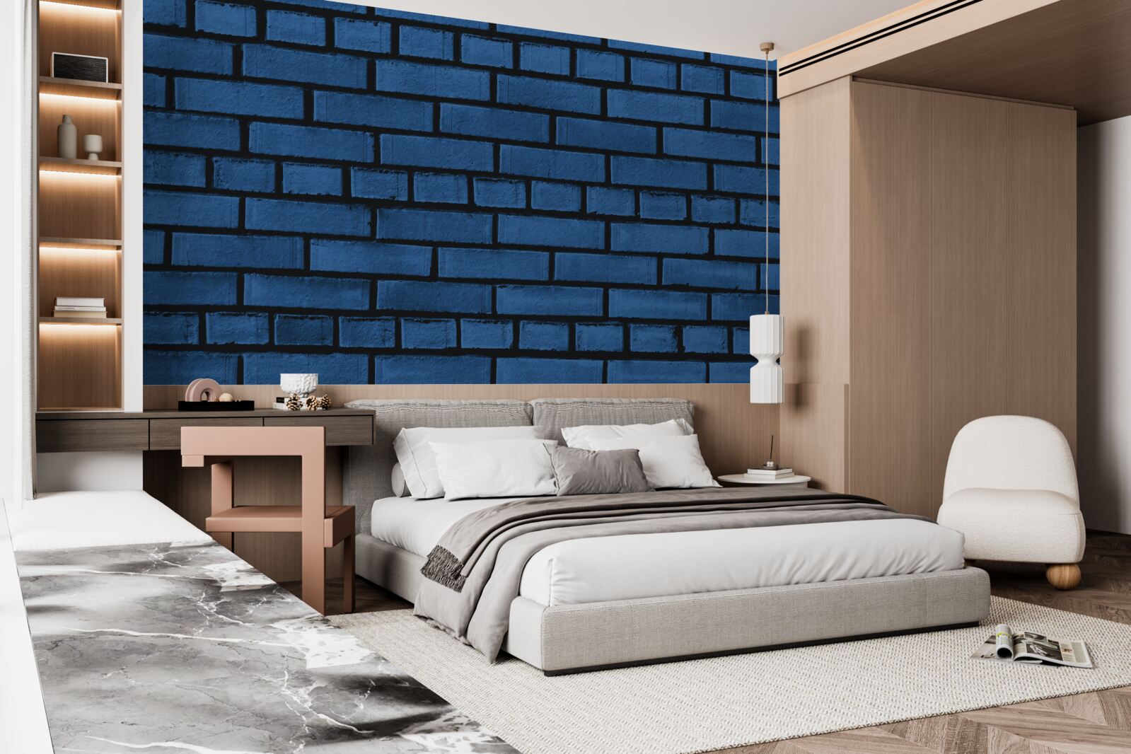 Fototapeta Stena je z tmavomodrej tehly