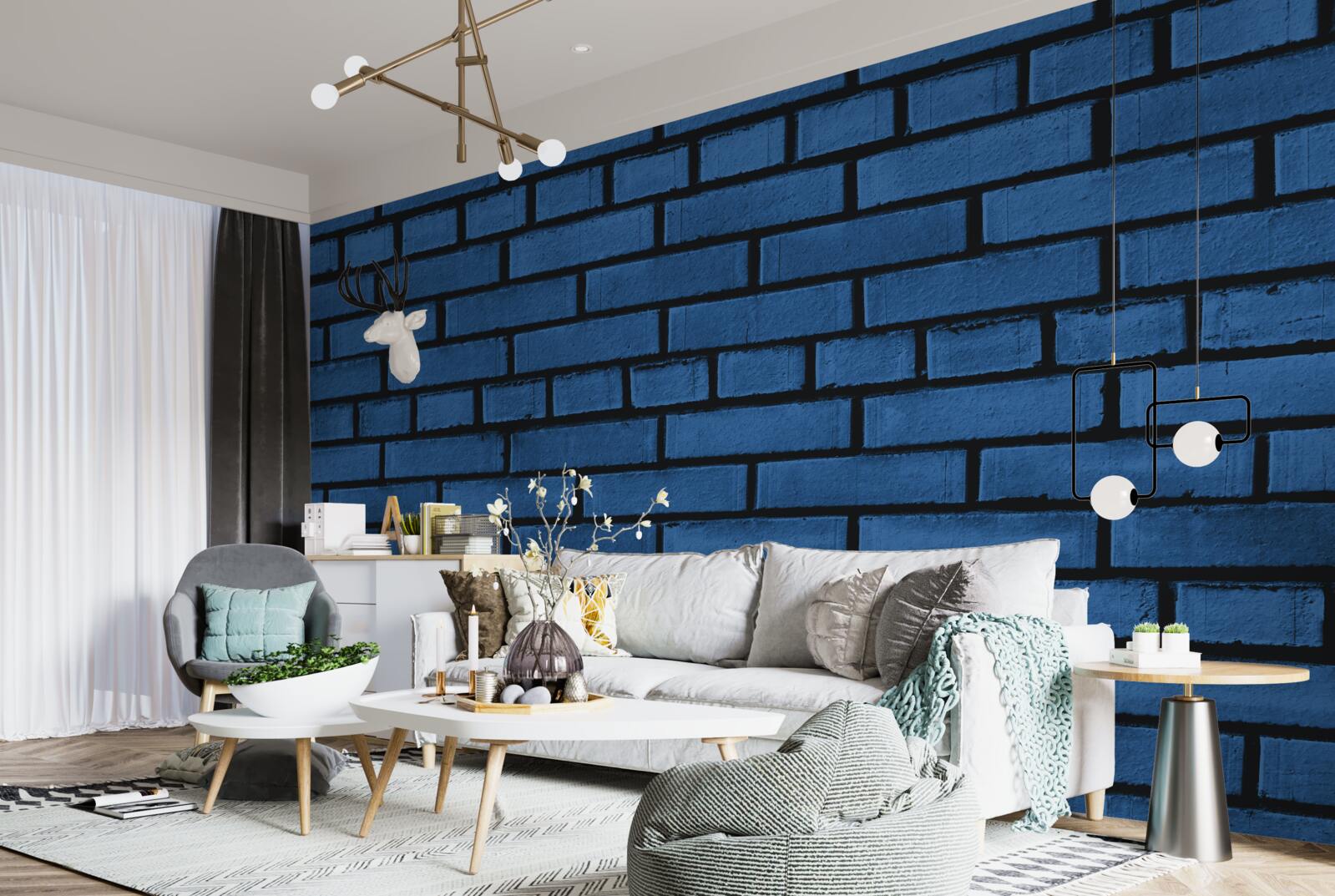 Fototapeta Stena je z tmavomodrej tehly