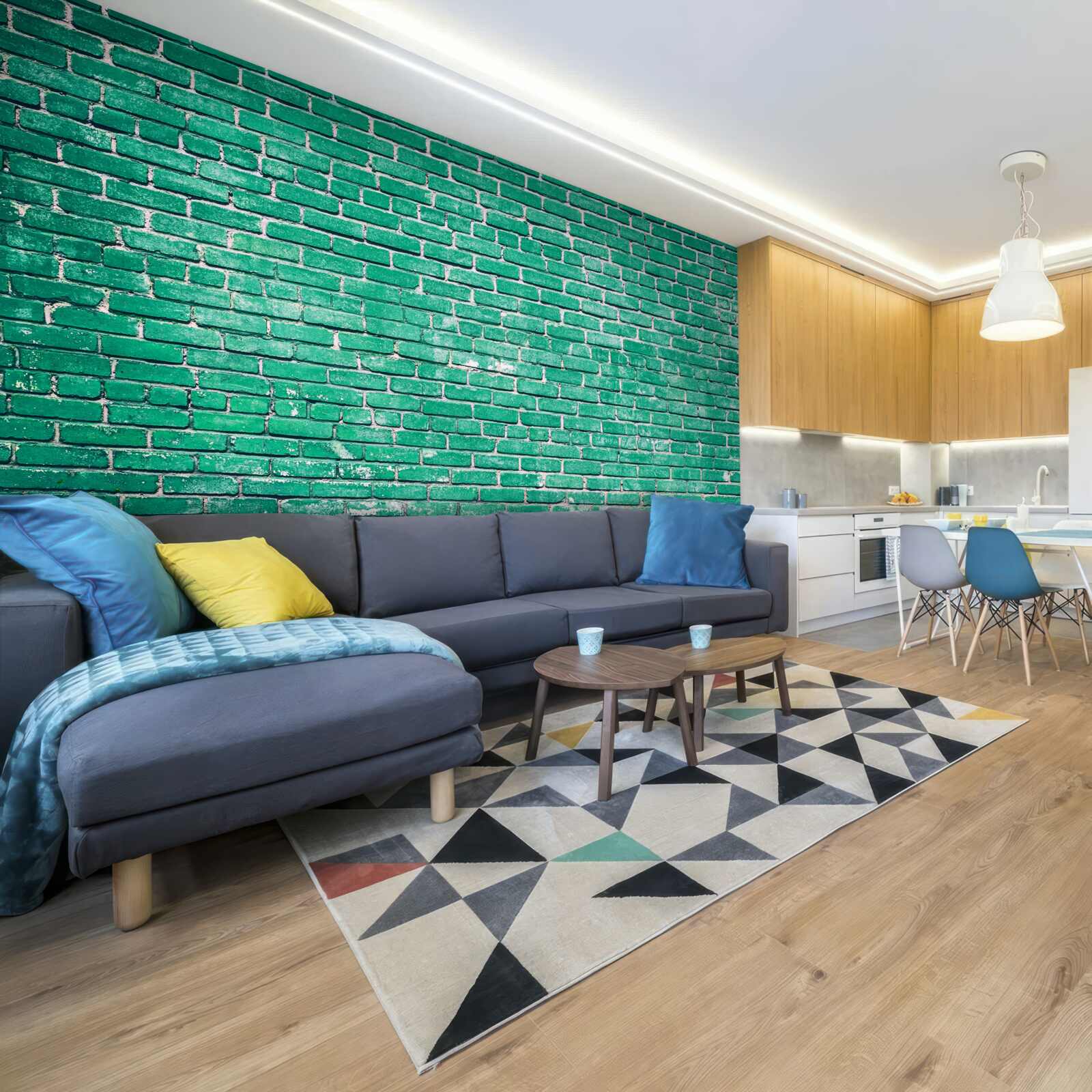 Fototapeta Stena z tyrkysových tehál