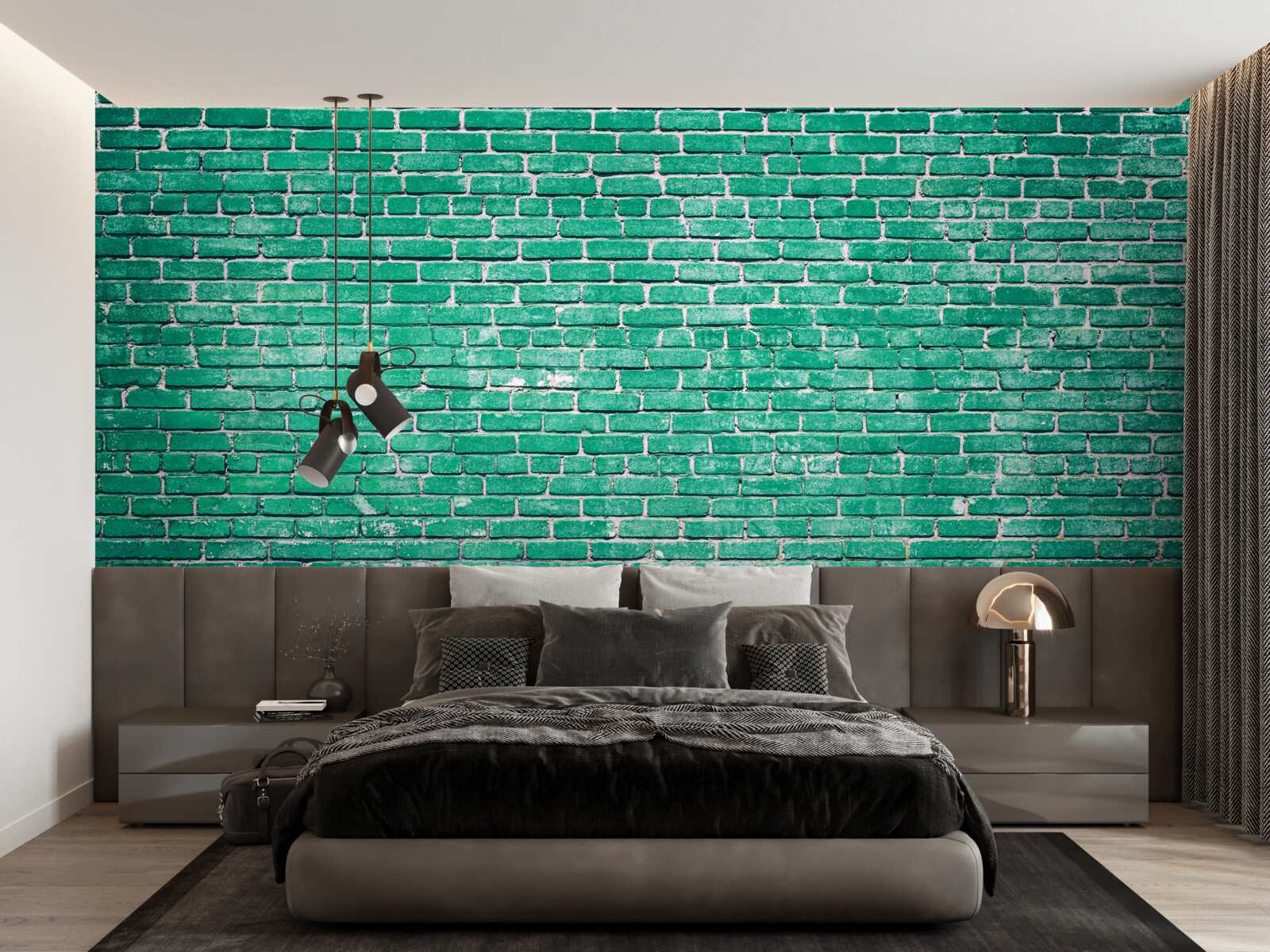 Fototapeta Stena z tyrkysových tehál