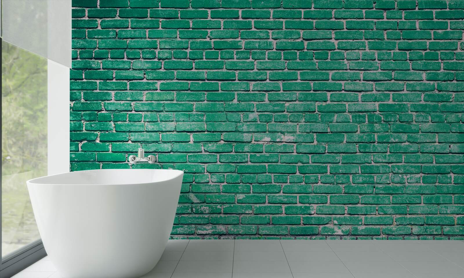 Fototapeta Stena z tyrkysových tehál