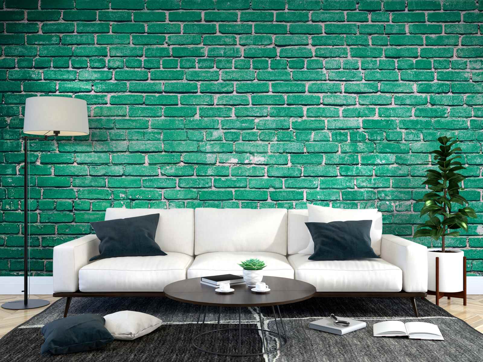 Fototapeta Stena z tyrkysových tehál