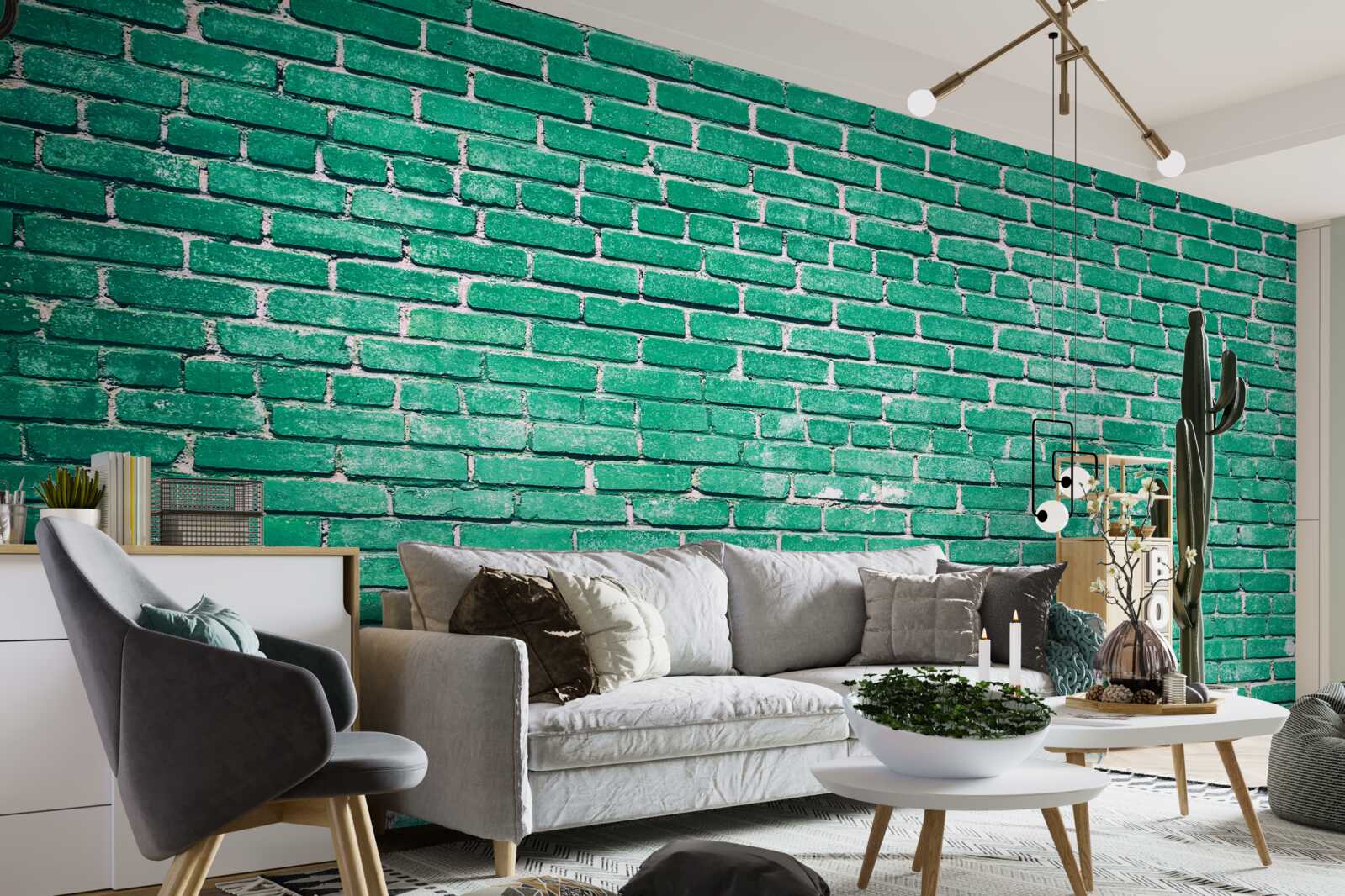 Fototapeta Stena z tyrkysových tehál