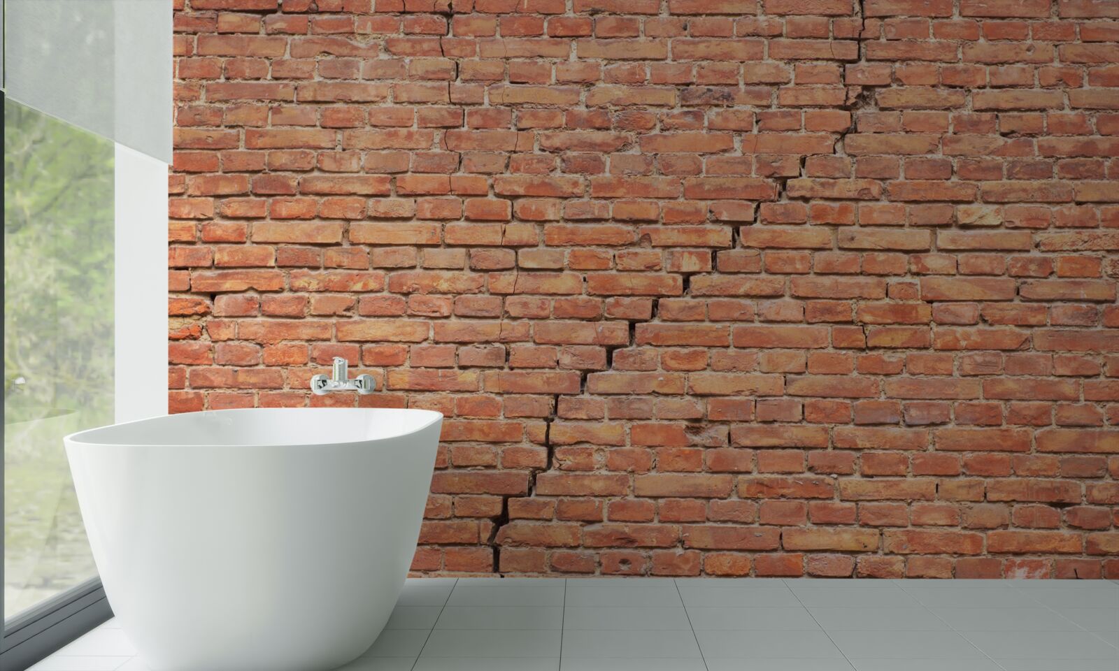 Fototapeta výrazná trhlina v stene