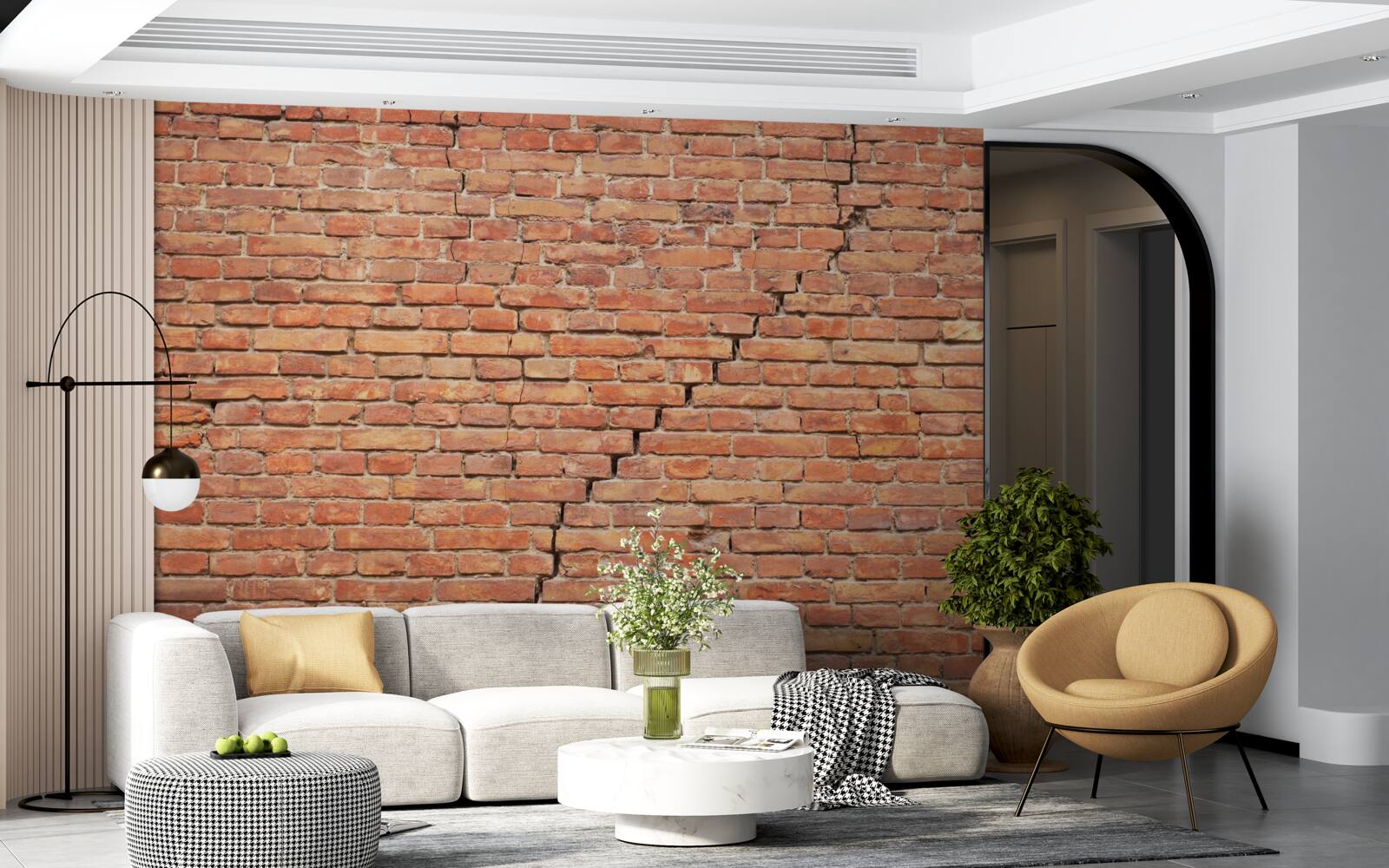 Fototapeta výrazná trhlina v stene