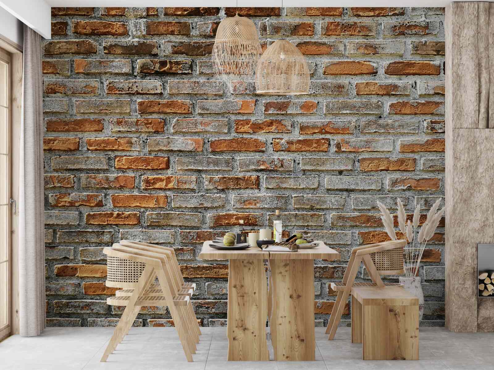 Fototapeta Stena z tehál v rôznych odtieňoch