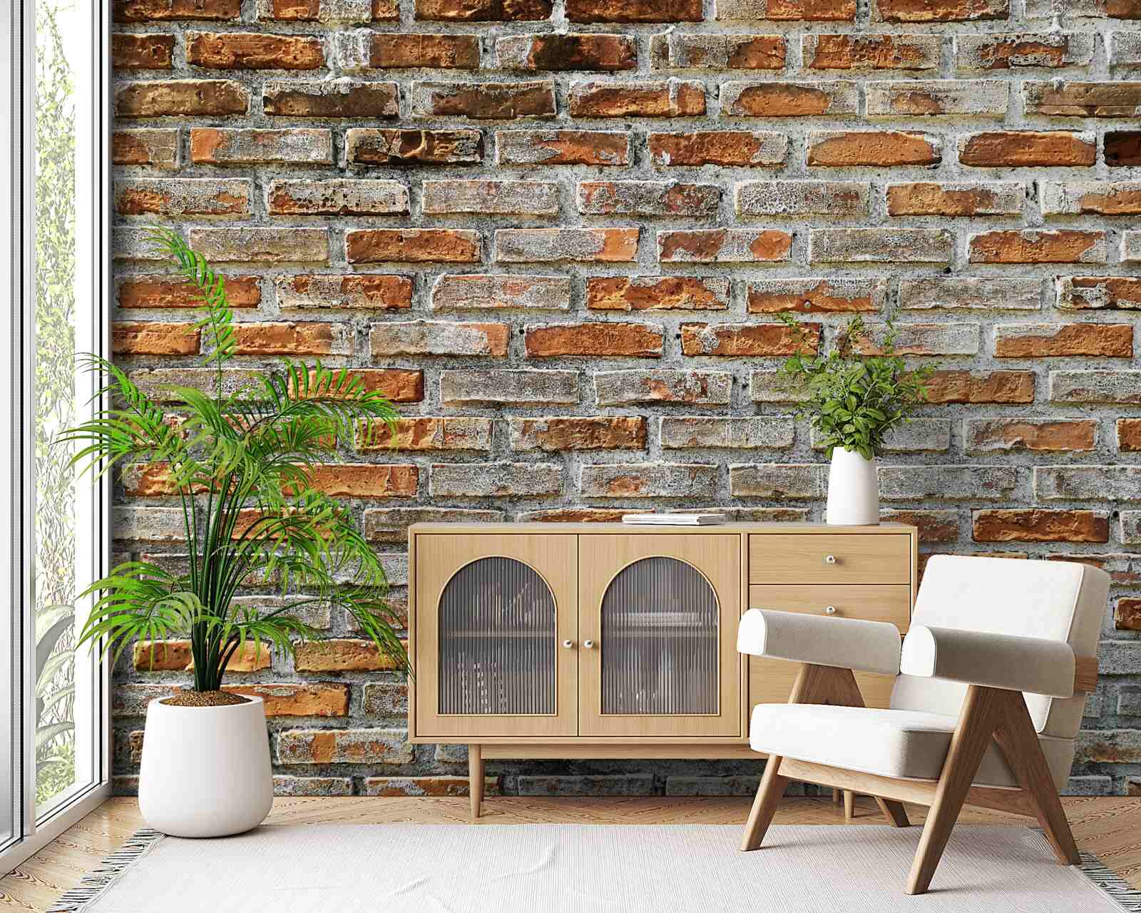 Fototapeta Stena z tehál v rôznych odtieňoch