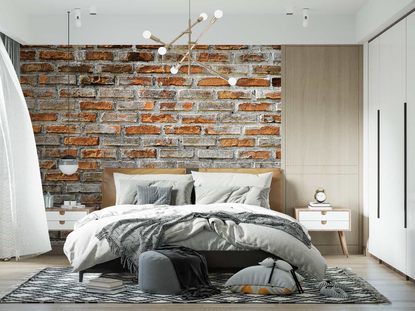 Fototapeta Stena z tehál v rôznych odtieňoch