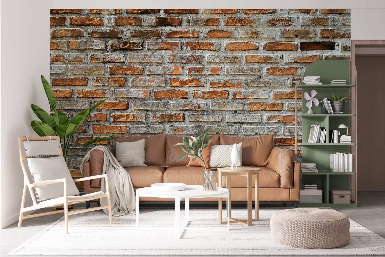 Fototapeta Stena z tehál v rôznych odtieňoch