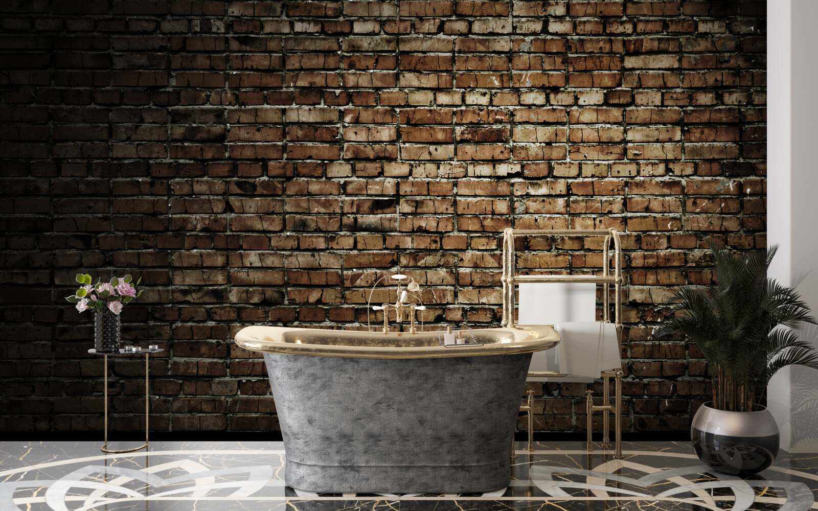 Fototapeta tmavá tehlová stena