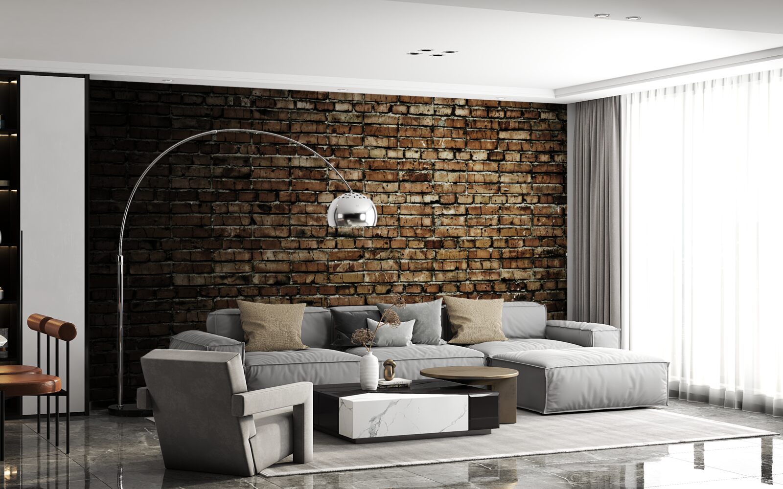 Fototapeta tmavá tehlová stena