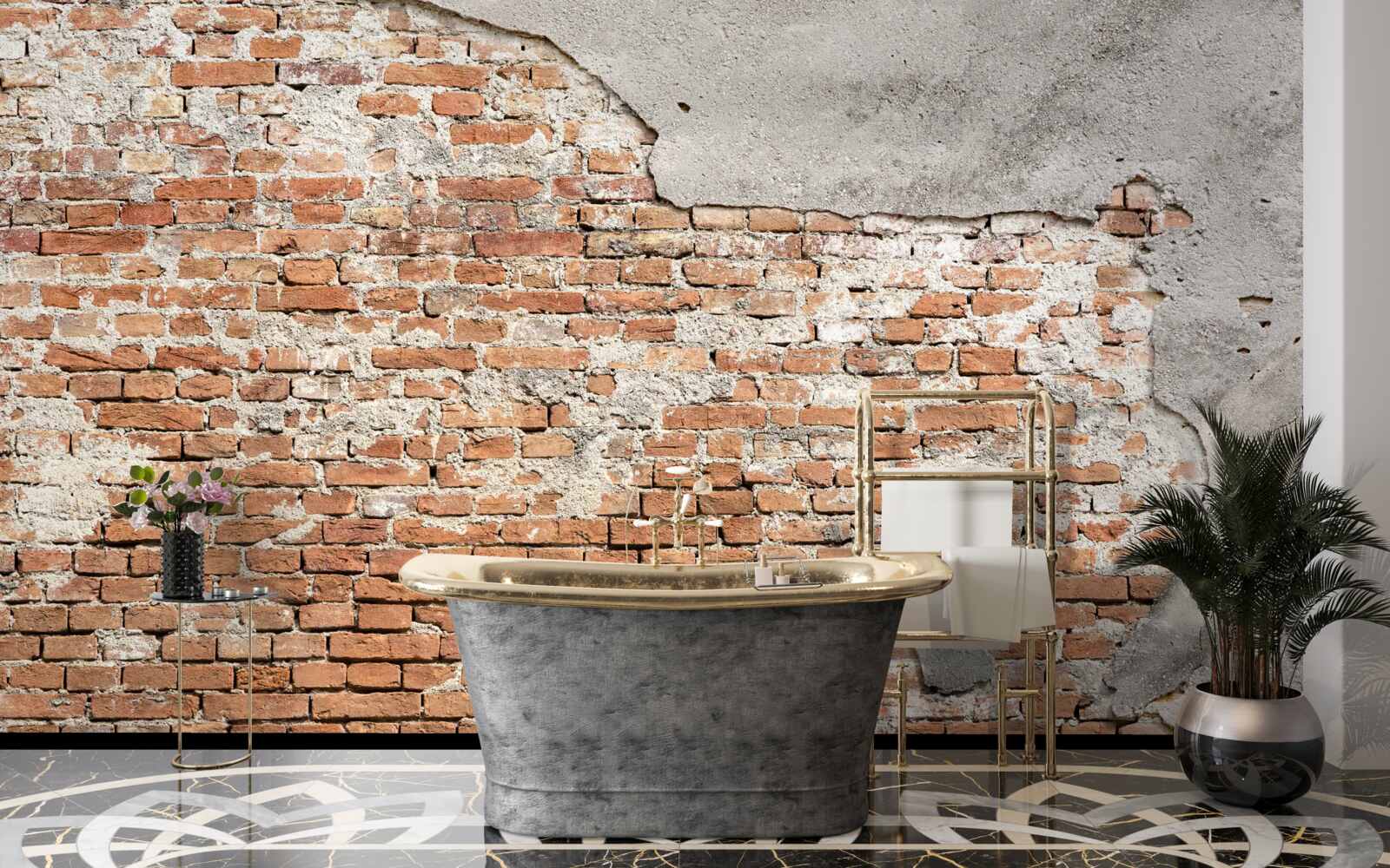 Fototapeta časť starodávnej tehlovej bariéry