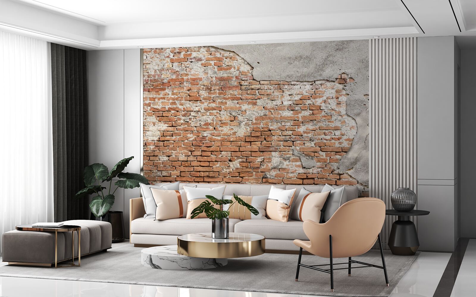 Fototapeta časť starodávnej tehlovej bariéry