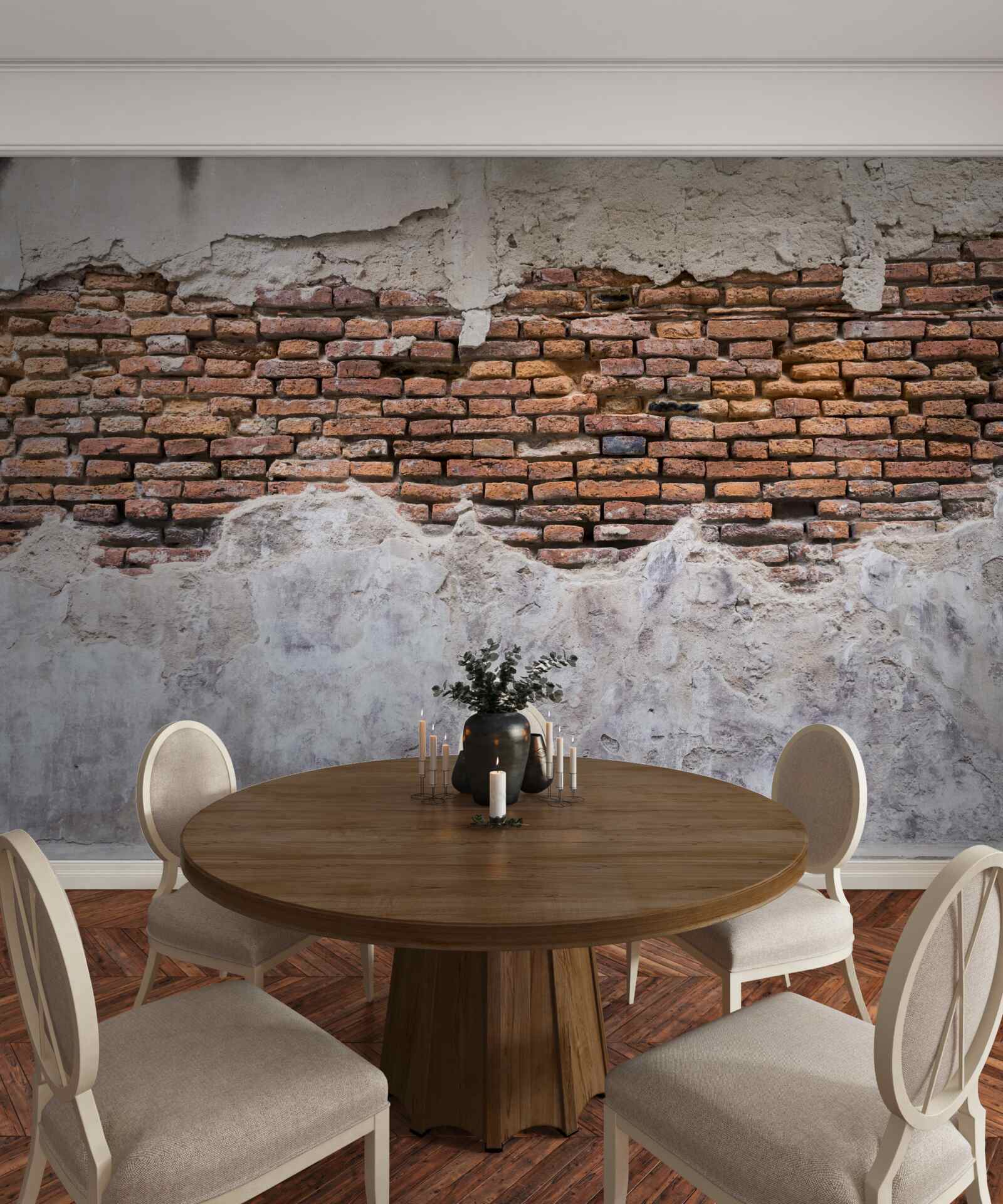 Fototapeta Stena, stará a prázdna, z tehál