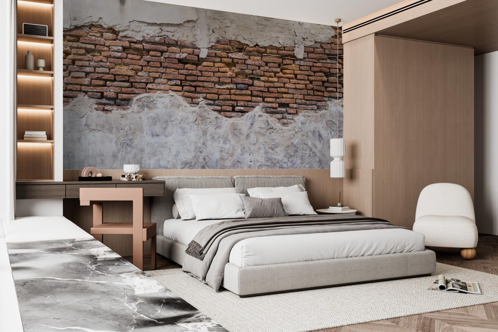 Fototapeta Stena, stará a prázdna, z tehál