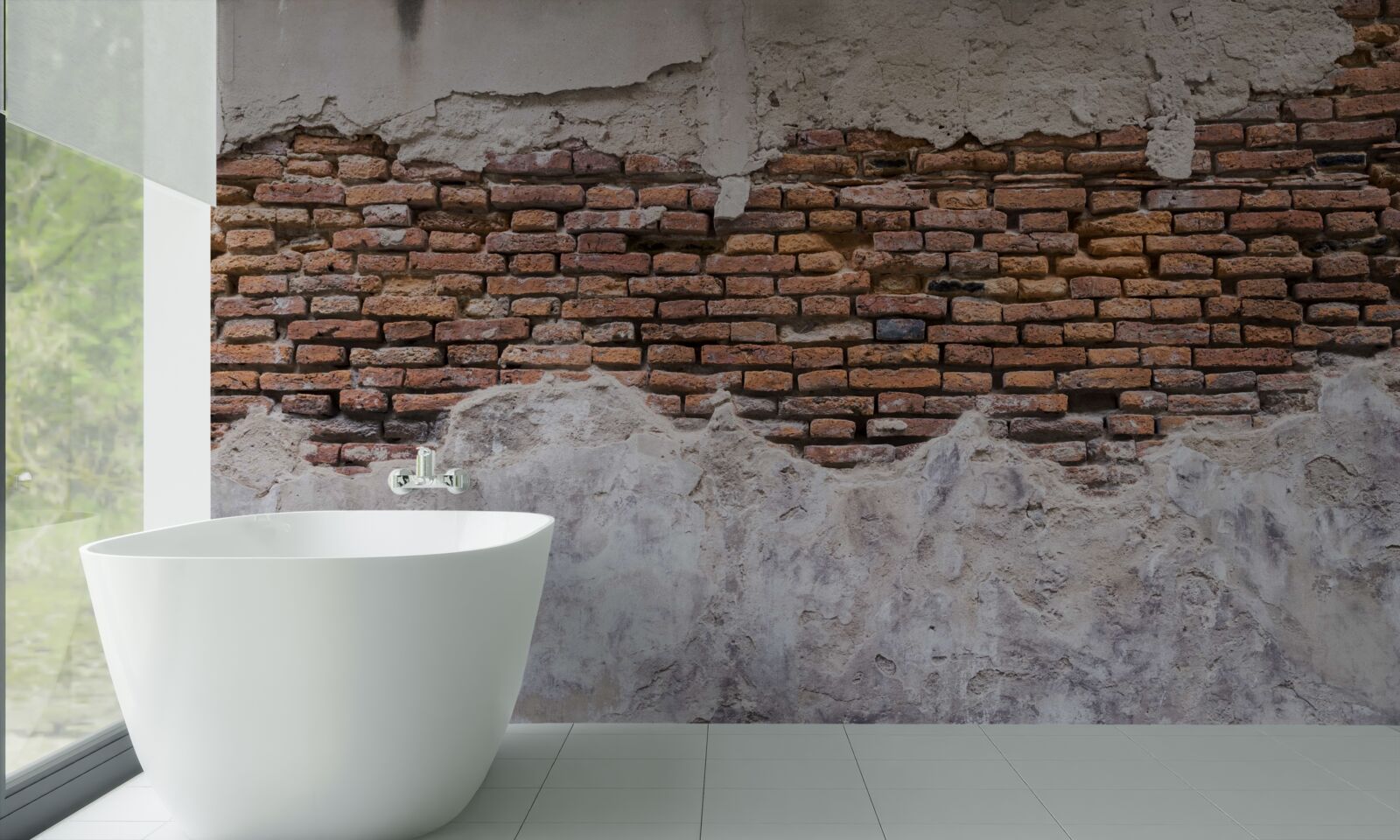 Fototapeta Stena, stará a prázdna, z tehál