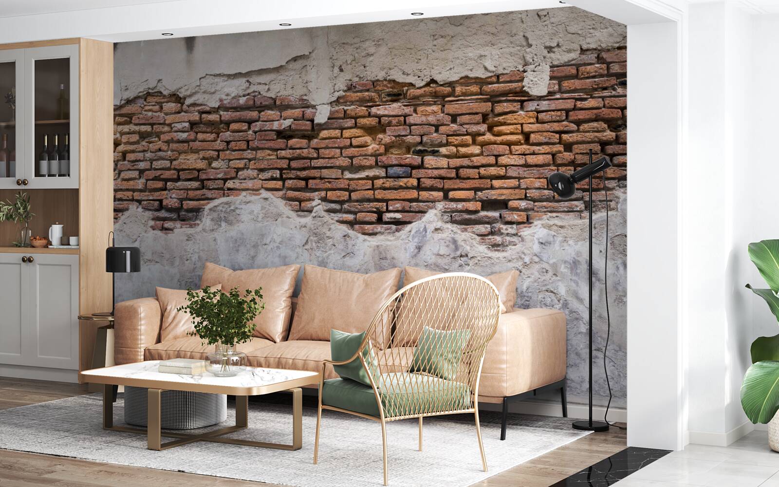 Fototapeta Stena, stará a prázdna, z tehál