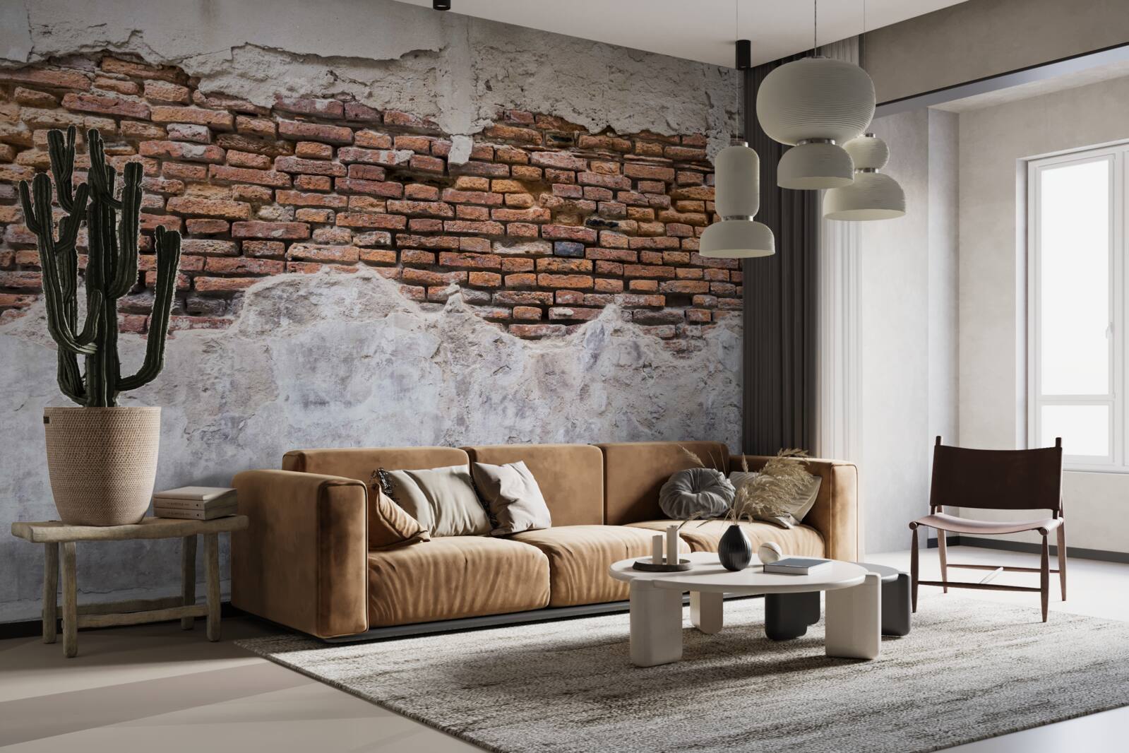 Fototapeta Stena, stará a prázdna, z tehál