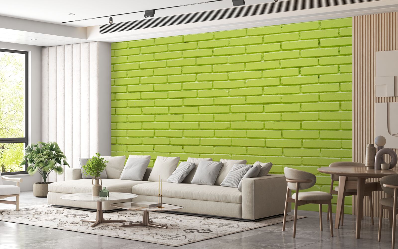 Fototapeta Murovaná stena v svetlozelenom odtieni