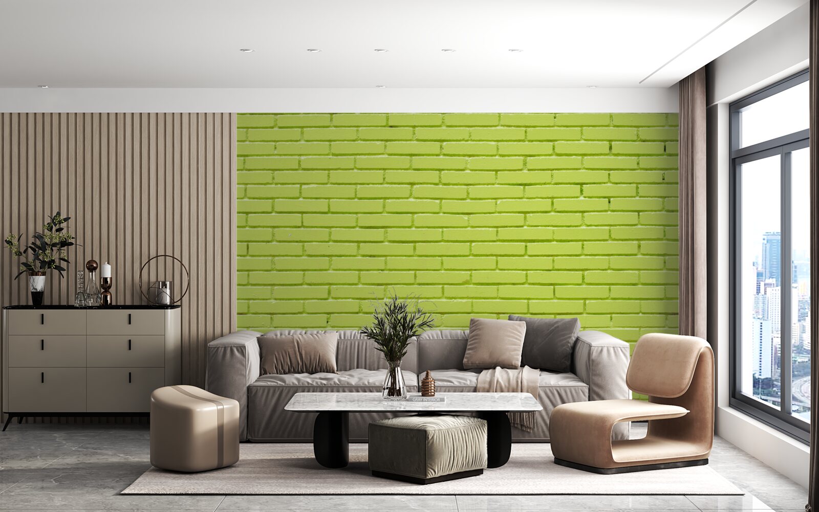 Fototapeta Murovaná stena v svetlozelenom odtieni