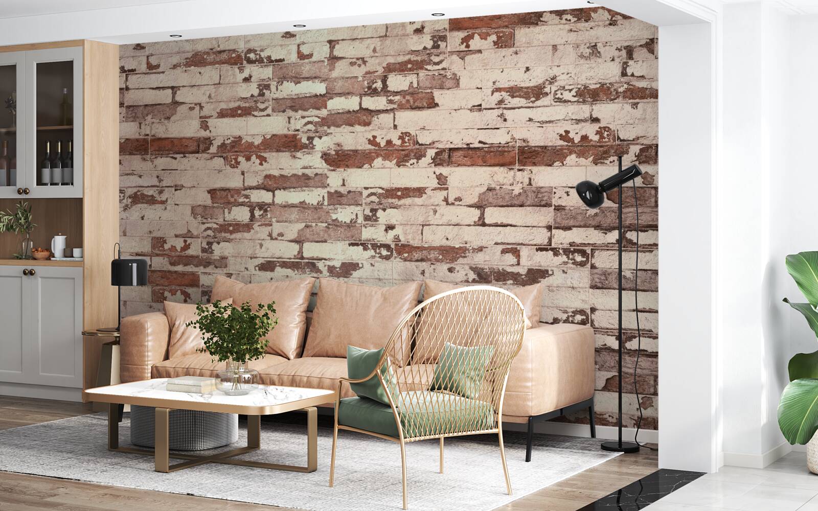 Fototapeta stará tehlová stena so štiepaným povrchom