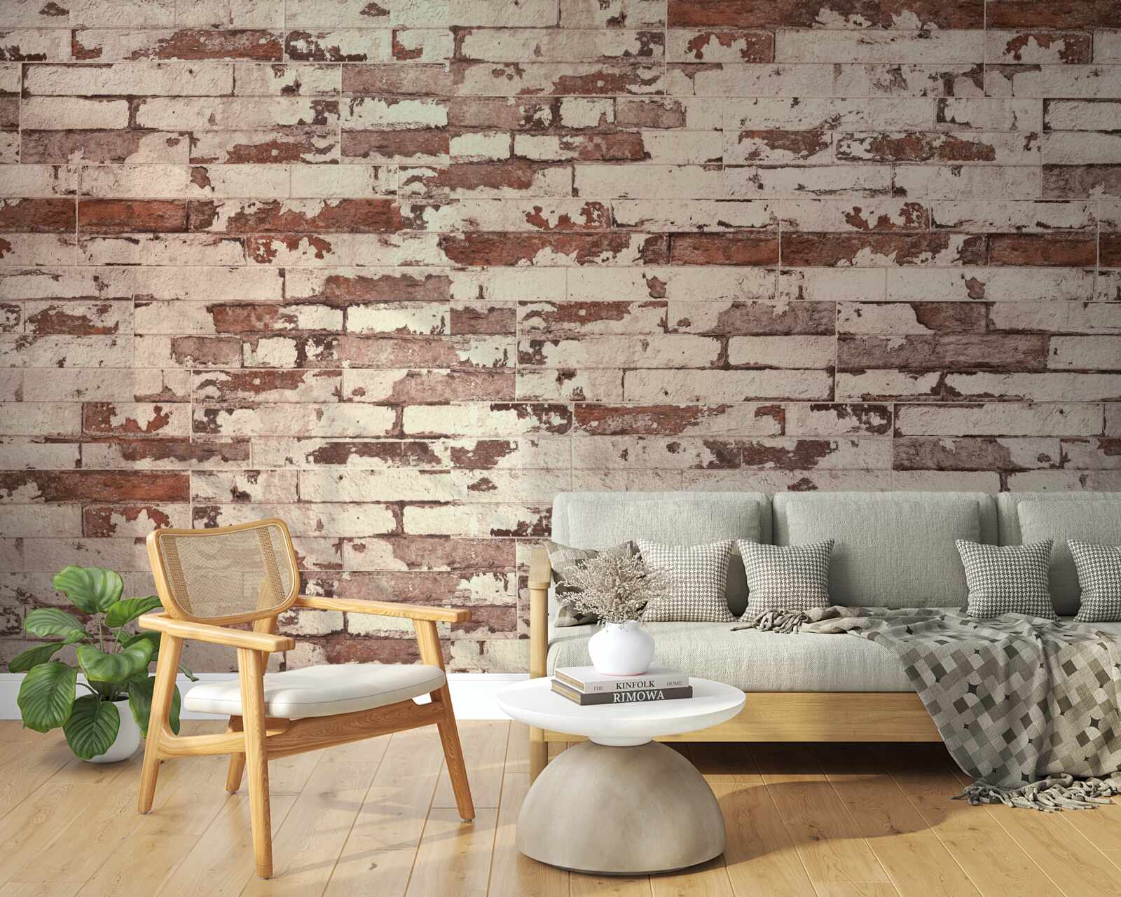 Fototapeta stará tehlová stena so štiepaným povrchom