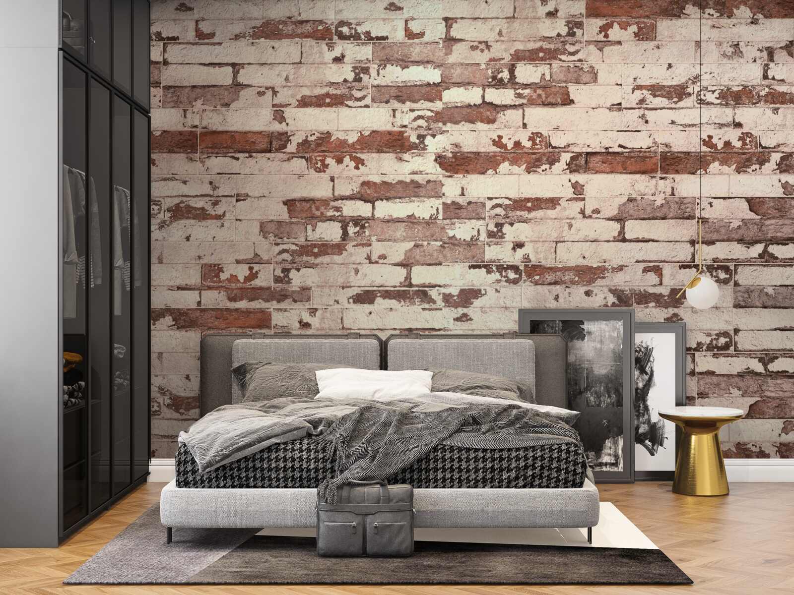 Fototapeta stará tehlová stena so štiepaným povrchom