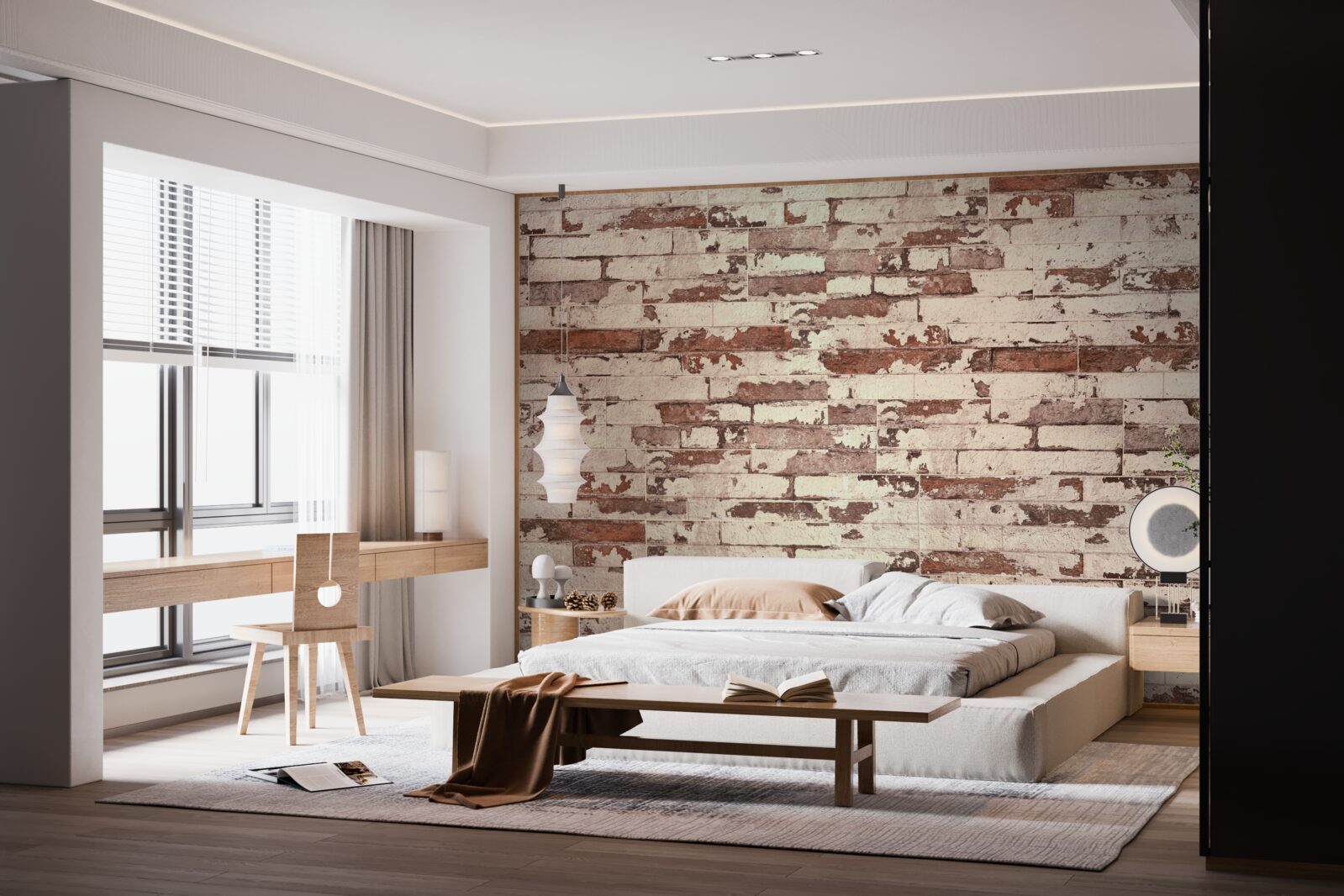 Fototapeta stará tehlová stena so štiepaným povrchom