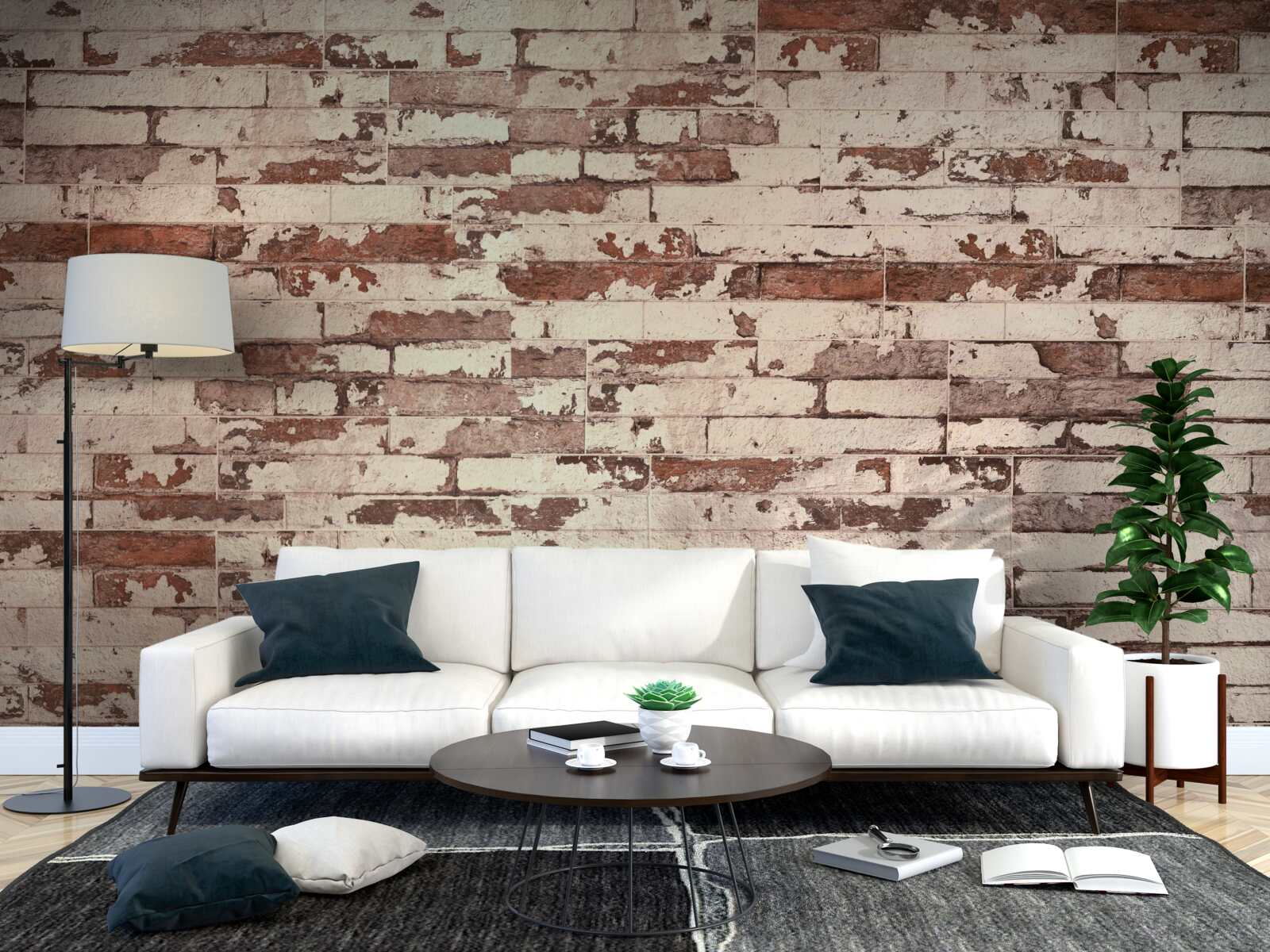 Fototapeta stará tehlová stena so štiepaným povrchom