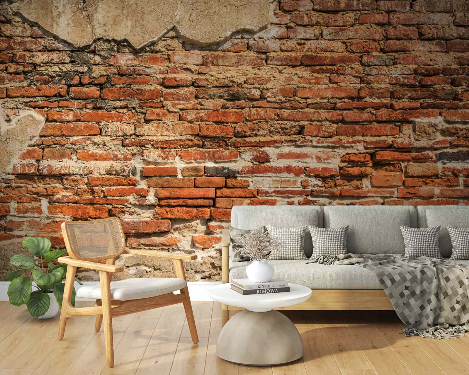 Fototapeta tehlová stena, ktorá veľmi schátrala