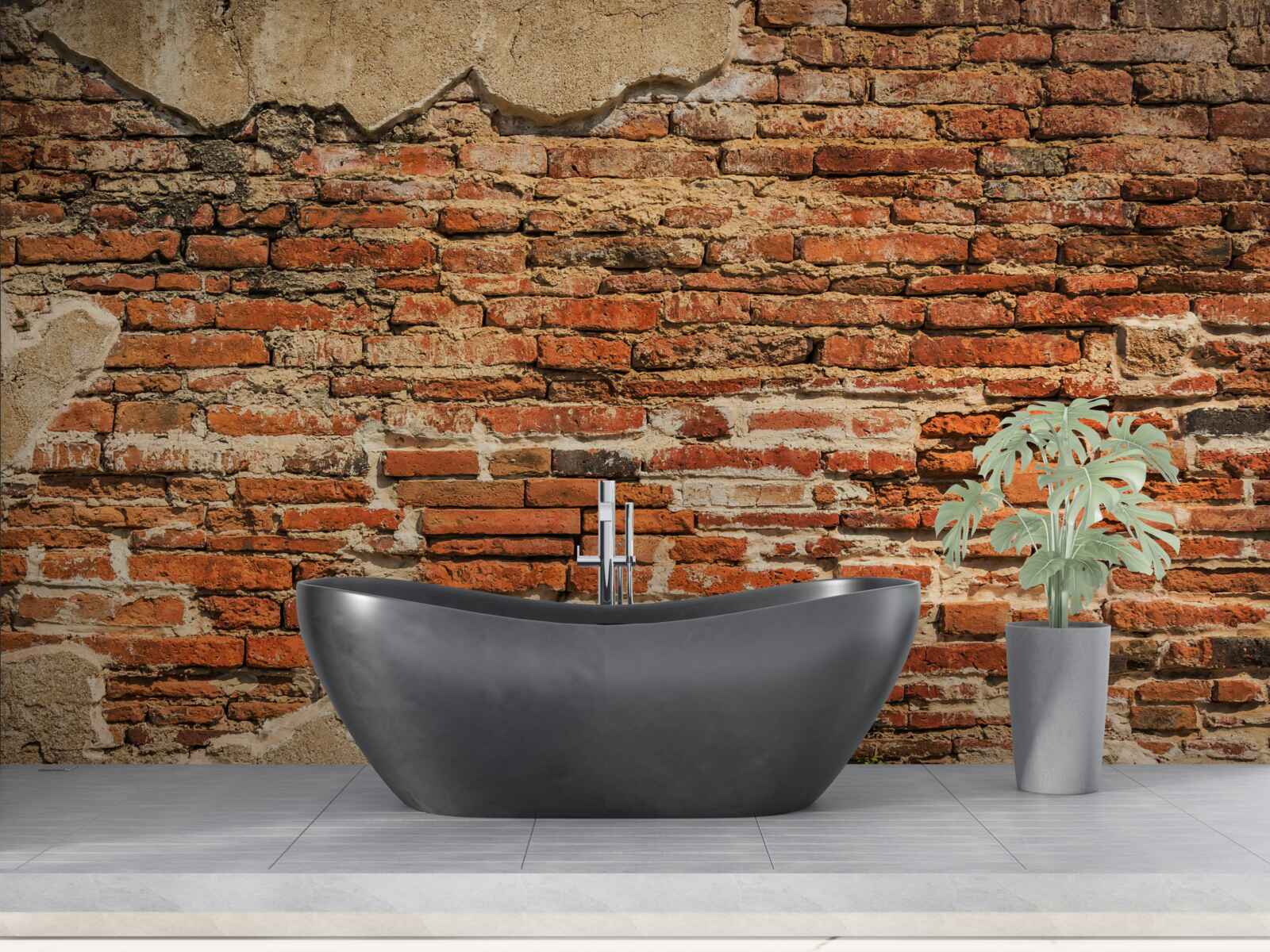 Fototapeta tehlová stena, ktorá veľmi schátrala