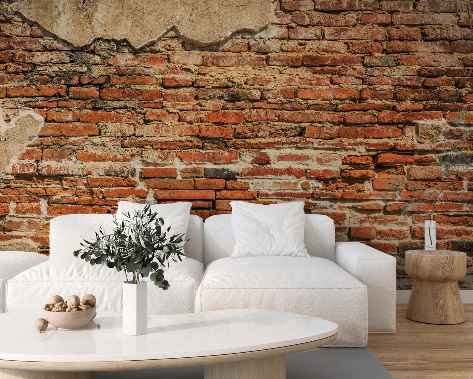 Fototapeta tehlová stena, ktorá veľmi schátrala