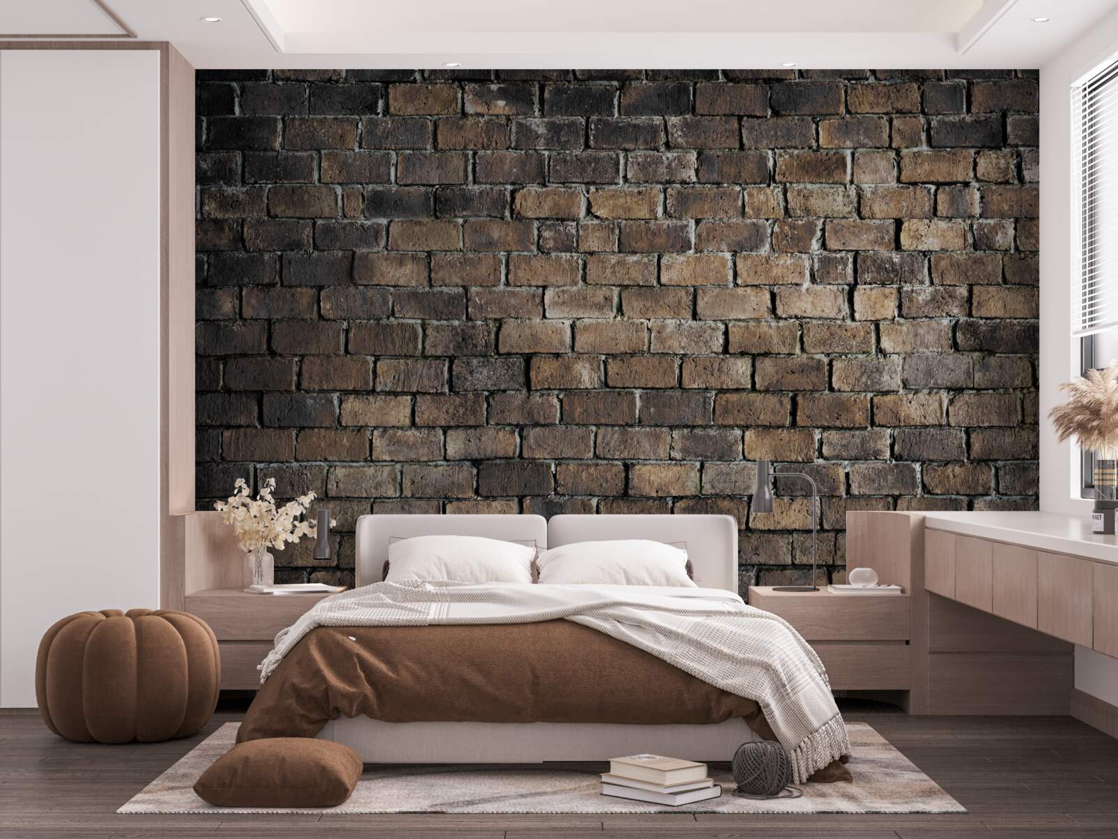 Fototapeta tmavá farba tehlovej steny