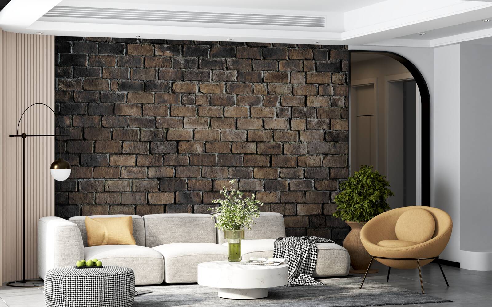 Fototapeta tmavá farba tehlovej steny