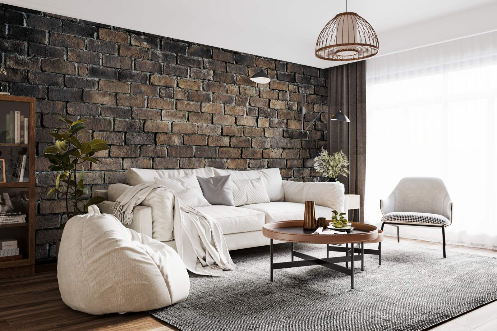 Fototapeta tmavá farba tehlovej steny