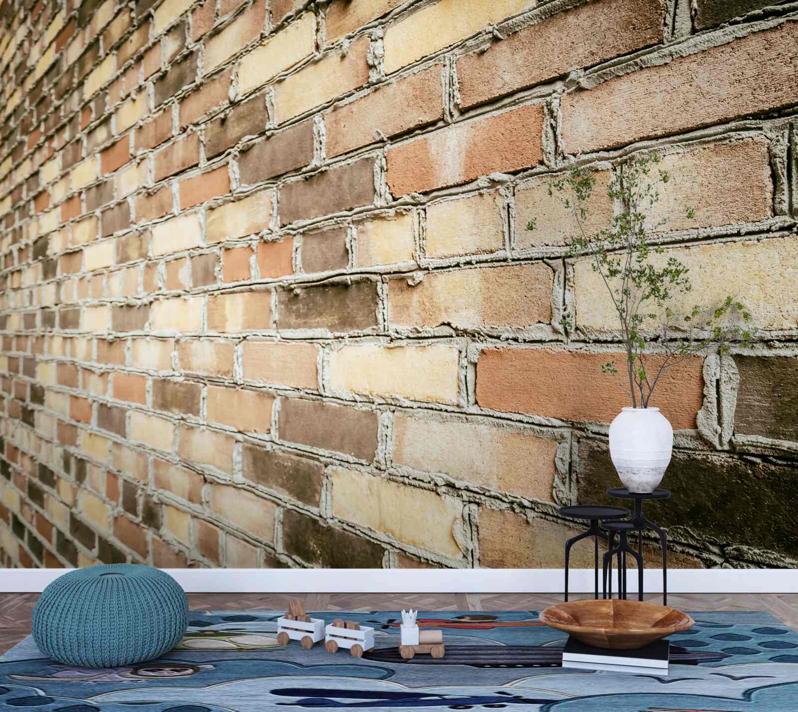 Fototapeta bočný pohľad na tehlovú stenu