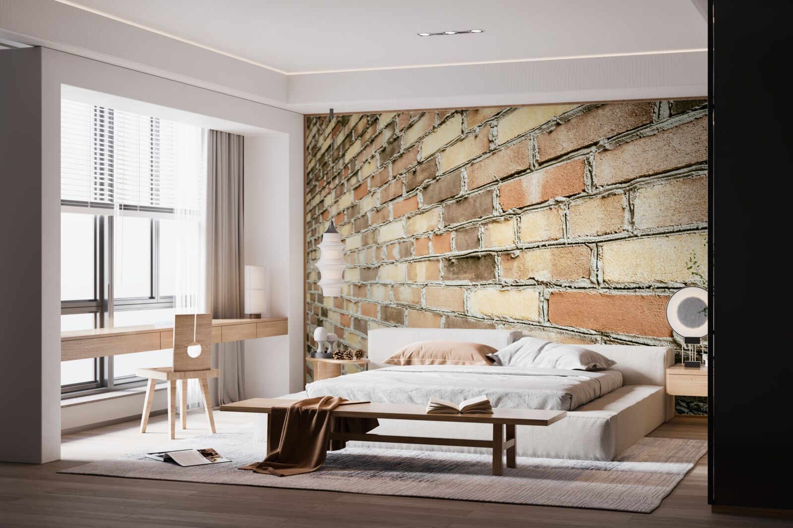 Fototapeta bočný pohľad na tehlovú stenu