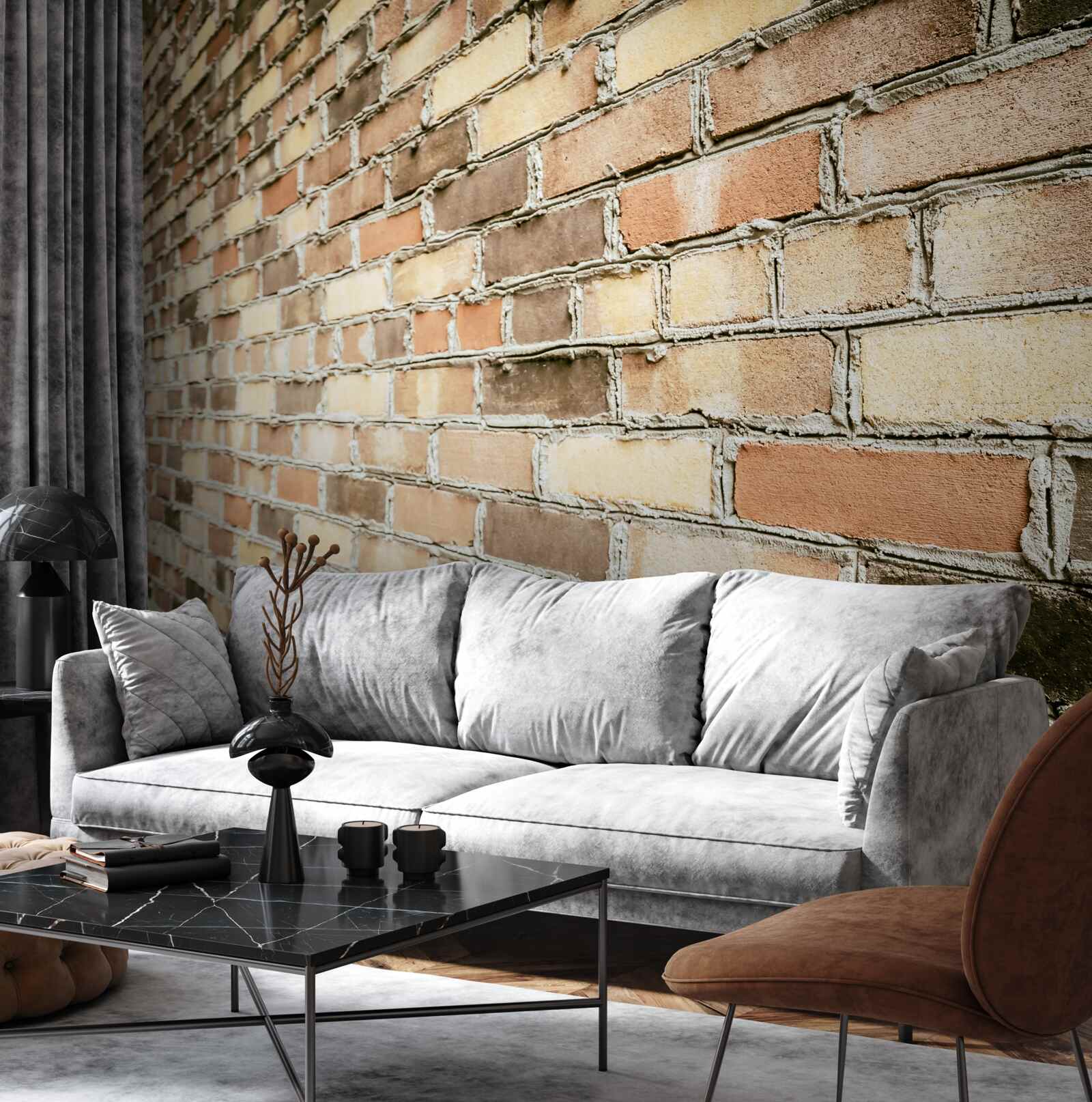 Fototapeta bočný pohľad na tehlovú stenu